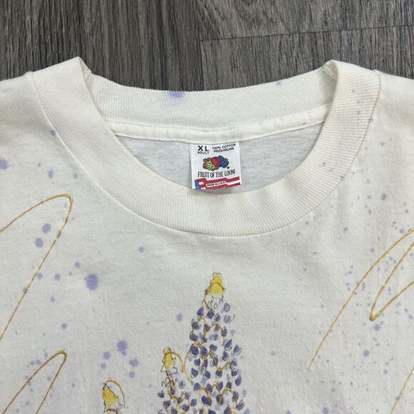 Fruit Of The Loom Vintage Single Stitch Floral Short Sleeve T-Shirt Size XL - Picture 4 of 8